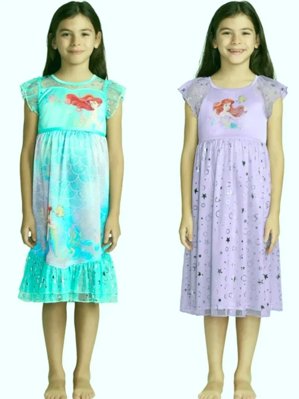 Disney Ariel Little Mermaid Girls Fantasy Gown 2-Pack Multi Teal NWT Lot of 2 - Picture 11 of 12